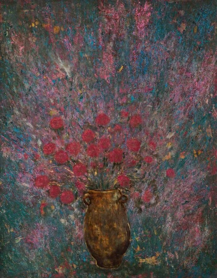 Tp: Vườn xưa 03 (2025) sơn mài 60cm x120cm. Trần Hiền