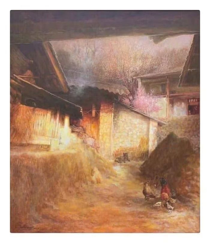 Tp: Hơi ấm mùa xuân (2024) sơn dầu 88x102cm. Lê Văn Hoàn