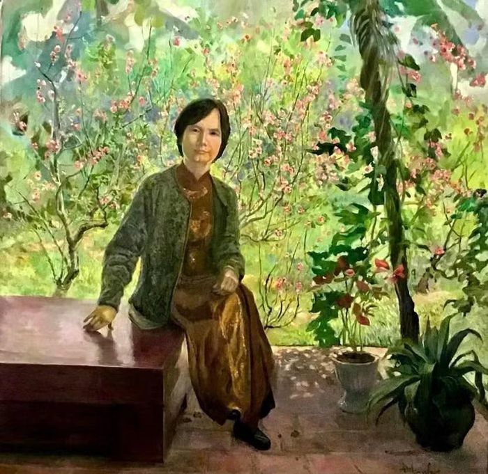 Tác phẩm "Đào Nhật Tân" của họa sĩ Bùi Tuấn Thanh
