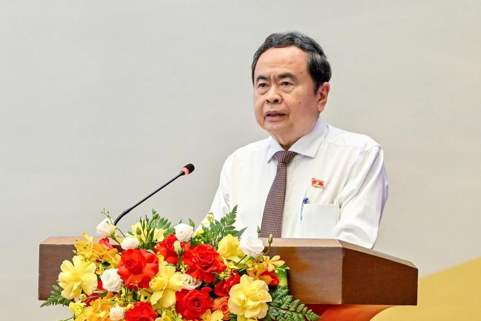 Chủ tịch Quốc hội Trần Thanh Mẫn phát biểu khai mạc hội nghị (Ảnh: Thuỷ Nguyên)