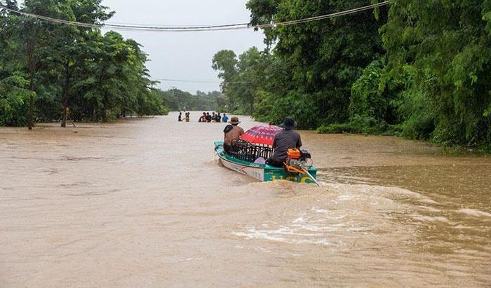 Lũ lụt ảnh hưởng đến nhiều huyện thuộc tỉnh Battambang (Campuchia). Ảnh: Chính quyền tỉnh Battambang.