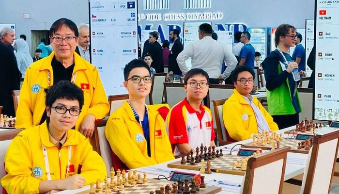 Dù lực lượng là các kỳ thủ trẻ nhưng đội nam Việt Nam đã có một giải đấu thành công. Ảnh: VNC
