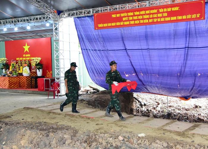 Kết quả tìm kiếm ngày 28.9, lực lượng làm nhiệm vụ quy tập được thêm 1 bộ hài cốt liệt sĩ tại Công viên Lê Thị Riêng