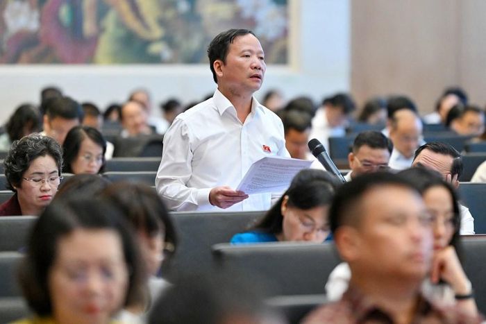 Đại biểu Nguyễn Đặng Ân, Phó Trưởng đoàn chuyên trách Đoàn ĐBQH tỉnh Lạng Sơn phát biểu