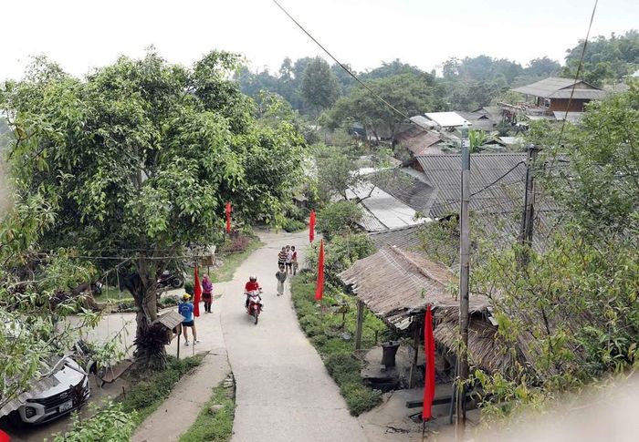 Một góc bản Lao Chải với những ngôi nhà truyền thống. Ảnh: Quý Trung - TTXVN