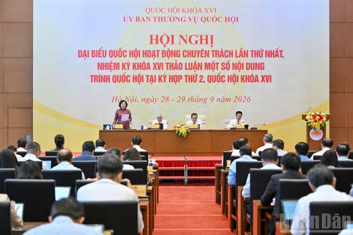 Phó Chủ tịch Quốc hội Nguyễn Thị Hồng điều hành phiên thảo luận về dự án Luật Phát triển doanh nghiệp nhỏ và vừa. (Ảnh: THỦY NGUYÊN)