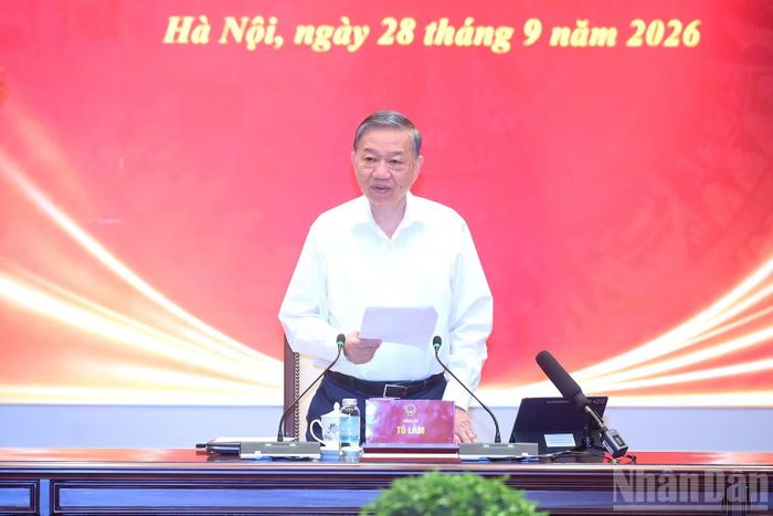 Tổng Bí thư, Chủ tịch nước Tô Lâm phát biểu tại Phiên họp tháng 9 năm 2026 của Thường trực Ban Chỉ đạo Trung ương về hoàn thiện thể chế và thực thi pháp luật. (Ảnh: ĐĂNG KHOA)