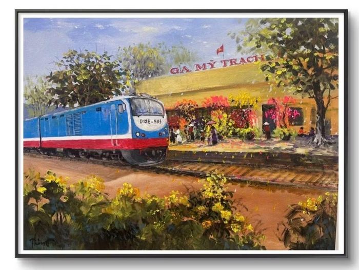 Tác phẩm “Tàu về Mỹ Trạch”. (Ảnh: NVCC)