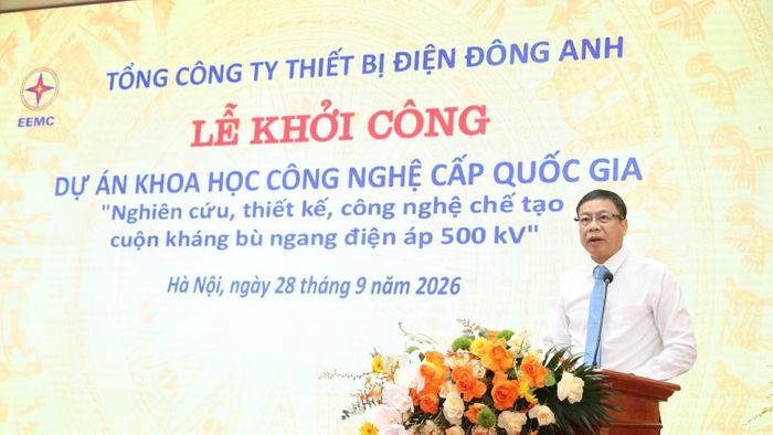 Thứ trưởng Khoa học và Công nghệ Lê Xuân Định phát biểu chỉ đạo tại lễ khởi công. ﻿(Ảnh: NGỌC TUẤN)
