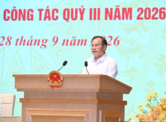 Thượng tướng Nguyễn Văn Long, Thứ trưởng Công an phát biểu tại hội nghị.