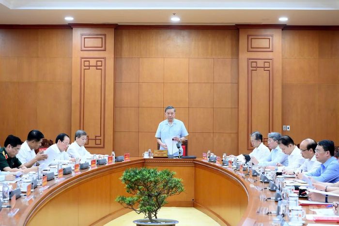 Tổng Bí thư, Chủ tịch nước Tô Lâm chủ trì cuộc làm việc. (Ảnh: ĐĂNG KHOA)