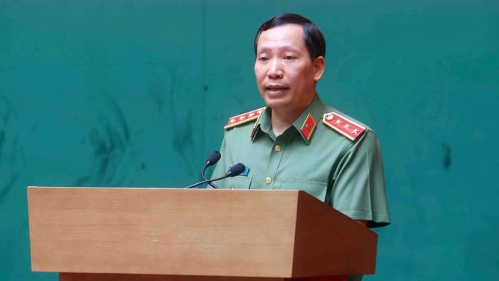 Thứ trưởng Công an Lê Văn Tuyến phát biểu chỉ đạo hội nghị. (Ảnh: BỘ CÔNG AN)