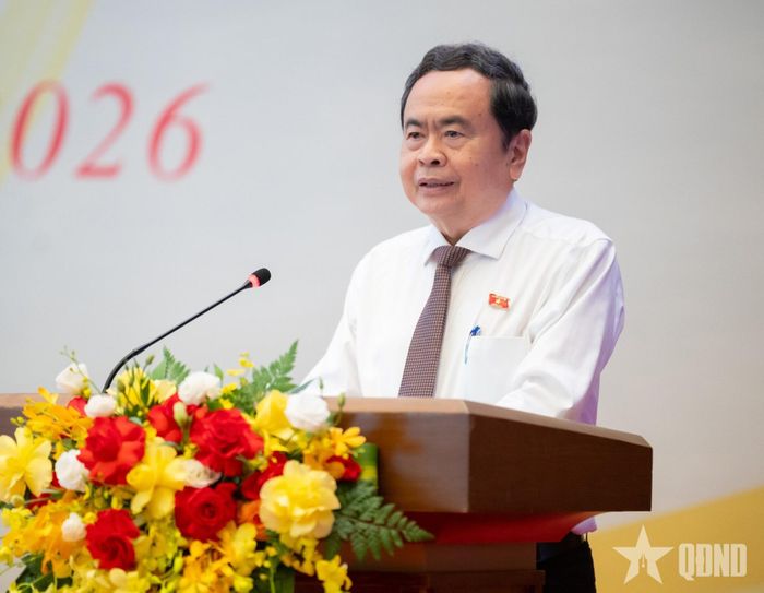  Chủ tịch Quốc hội Trần Thanh Mẫn phát biểu khai mạc hội nghị. Ảnh: LÂM HIỂN  