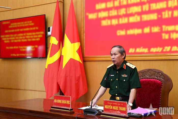 Trung tướng, GS, TS Nguyễn Ngọc Thanh, nguyên Chủ tịch Hội đồng chức danh giáo sư ngành Khoa học quân sự Bộ Quốc phòng, Chủ tịch Hội đồng kết luận phiên họp.