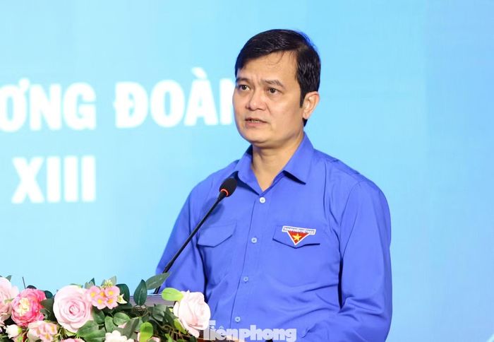 Anh Bùi Quang Huy - Bí thư thứ nhất T.Ư Đoàn phát biểu khai mạc Hội nghị.