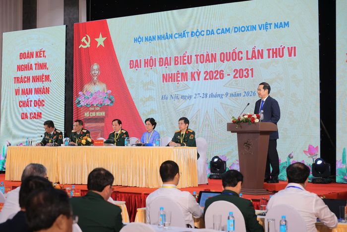  Ông Nguyễn Thái Học, Phó Bí thư, Chủ nhiệm Ủy ban Kiểm tra Đảng ủy MTTQ, các đoàn thể Trung ương, phát biểu chỉ đạo tại đại hội 