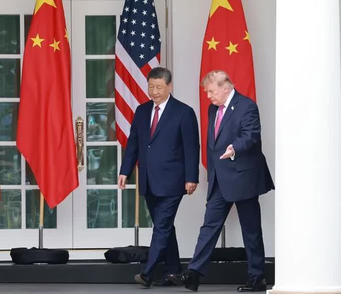 Tổng thống Mỹ Donald Trump và Chủ tịch Trung Quốc Tập Cận Bình tại Nhà Trắng. Ảnh: THX