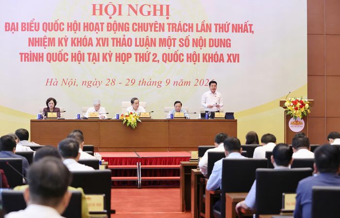  Hội nghị ĐBQH hoạt động chuyên trách lần thứ nhất, chiều 28-9. Ảnh: QUANG PHÚC 