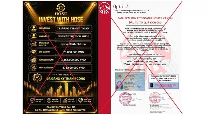 HOSE cảnh báo một số đối tượng giả mạo, sử dụng trái phép tên, hình ảnh và logo của HOSE để lừa đảo nhà đầu tư. Ảnh: HOSE cung cấp