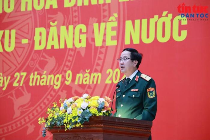 Thiếu tướng Phạm Mạnh Thắng, Cục trưởng Cục gìn giữ hòa bình Việt Nam phát biểu. Ảnh: TTXVN.