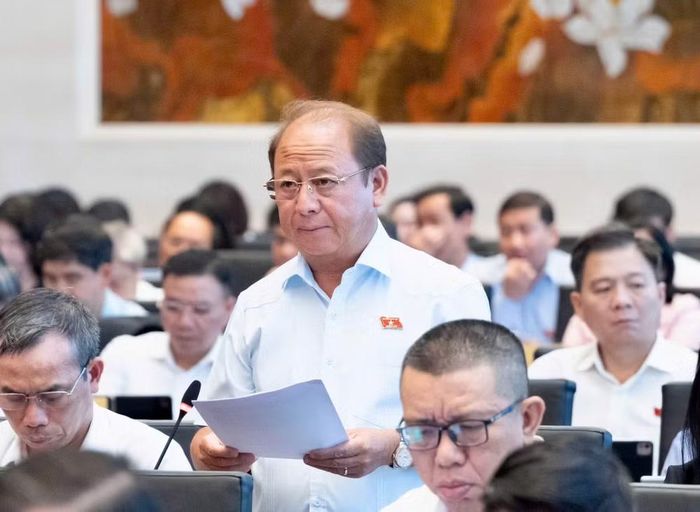 Đại biểu Sùng A Lềnh phát biểu (ảnh QH).