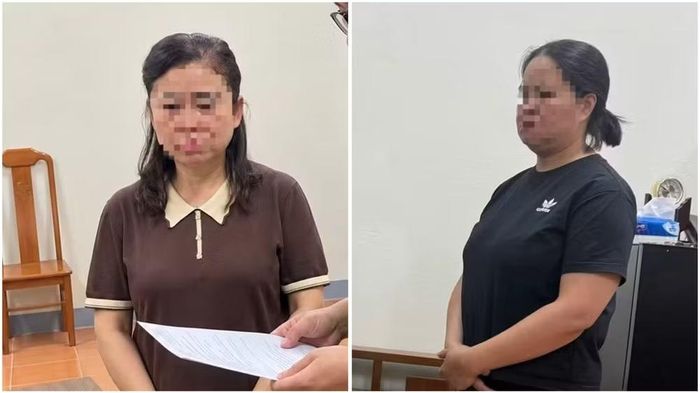 Đối tượng Lộc Thị Hồng (áo nâu) và Đỗ Kim Nhung (áo đen) - Ảnh: Công an tỉnh Lạng Sơn.