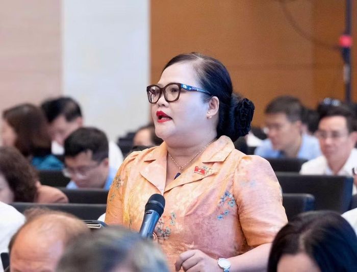 Phó Trưởng Đoàn chuyên trách Đoàn ĐBQH thành phố Huế Nguyễn Thị Sửu phát biểu (ảnh QH).