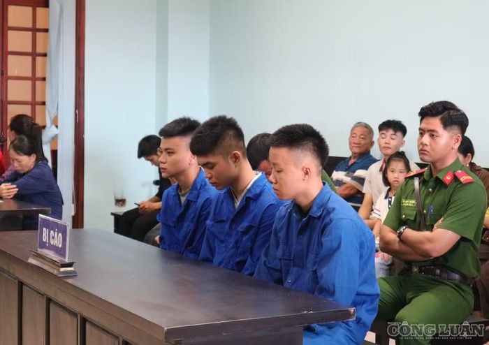 Các bị cáo thể hiện sự ăn năn hối lỗi tại tòa. Ảnh: Kim Long