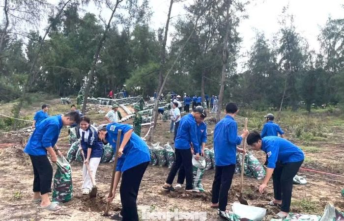 Tại khu vực công sự, đoàn viên, thanh niên cùng cán bộ, chiến sĩ thực hiện nhiều phần việc như vận chuyển, xếp bao cát, gia cố và chỉnh trang khu vực huấn luyện. Công việc đòi hỏi sức trẻ, sự phối hợp nhịp nhàng và tinh thần trách nhiệm của từng người tham gia.