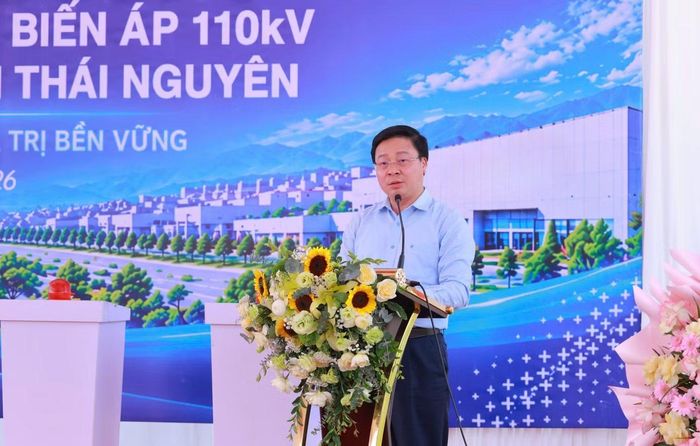 Ông Nguyễn Bá Chính - Ủy viên Ban Chấp hành Đảng bộ, Phó Giám đốc Sở Công Thương tỉnh Thái Nguyên phát biểu tại buổi lễ