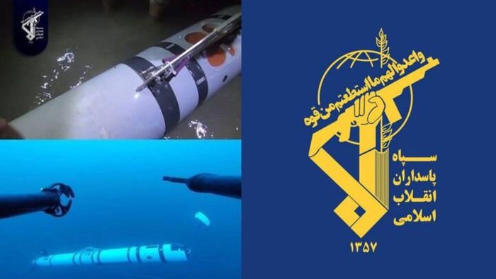 Hải quân IRGC của Iran bắt giữ tàu lặn không người lái UUV Remus 600 thứ hai do Mỹ sản xuất tại eo biển Hormuz. Ảnh: en.mehrnews.com