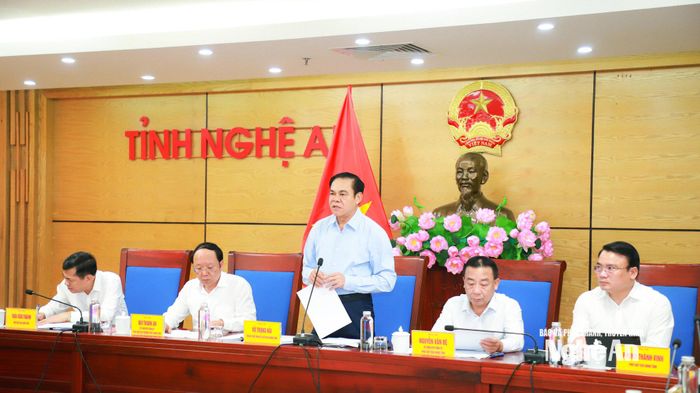 Đồng chí Võ Trọng Hải - Phó Bí thư Tỉnh ủy, Chủ tịch UBND tỉnh phát biểu kết luận. Ảnh: Thành Duy