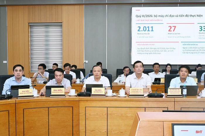 Đại biểu dự điểm cầu tỉnh Hà Tĩnh.