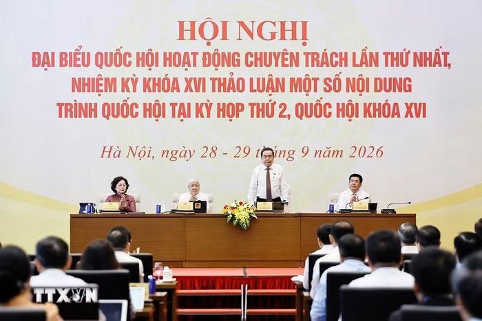 Chủ tịch Quốc hội Trần Thanh Mẫn và các Phó Chủ tịch Quốc hội chủ trì Hội nghị. (Ảnh: Doãn Tấn/TTXVN)