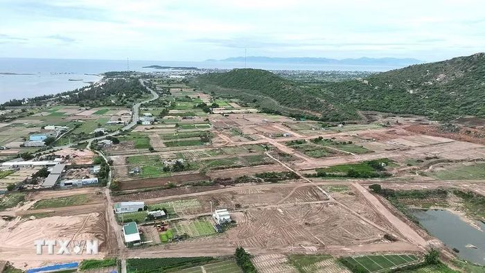Khu tái định cư Nhà máy điện hạt nhân Ninh Thuận 2 có tổng diện tích 31,8 ha, thuộc địa bàn xã Vĩnh Hải, tỉnh Khánh Hòa, đến thời điểm hiện nay đạt khoảng 95% so với kế hoạch. (Ảnh: Vũ Sinh/TTXVN)