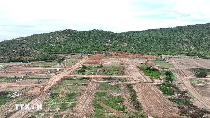 Khu tái định cư Nhà máy điện hạt nhân Ninh Thuận 2 có tổng diện tích 31,8 ha, thuộc địa bàn xã Vĩnh Hải, tỉnh Khánh Hòa, đến thời điểm hiện nay đạt khoảng 95% so với kế hoạch. (Ảnh: Vũ Sinh/TTXVN)