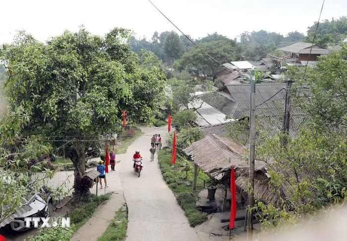 Một góc bản Lao Chải với những ngôi nhà truyền thống. (Ảnh: Quý Trung/TTXVN)