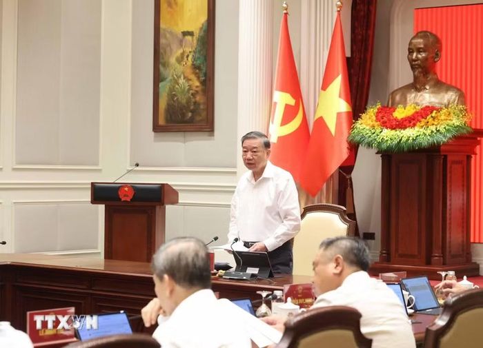 Tổng Bí thư, Chủ tịch nước Tô Lâm phát biểu chỉ đạo. (Ảnh: Thống Nhất/TTXVN)