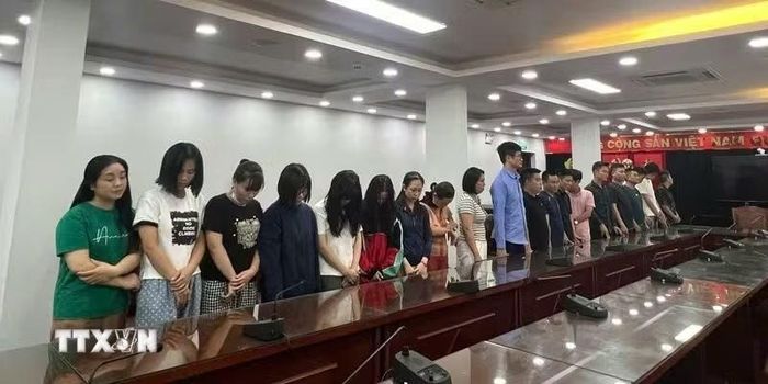 Các đối tượng liên quan đến vụ án bị Cơ quan Cảnh sát điều tra, Công an thành phố Hà Nội khởi tố. (Ảnh: TTXVN phát)