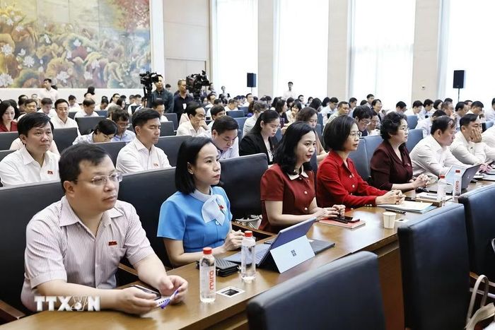 Đại biểu dự Hội nghị đại biểu Quốc hội hoạt động chuyên trách lần thứ nhất, nhiệm kỳ khóa XVI. (Ảnh: Doãn Tấn/TTXVN)