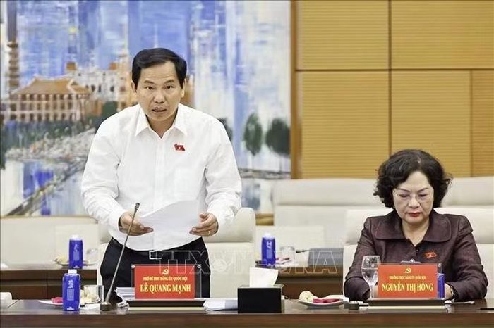 Phó Bí thư Đảng uỷ Quốc hội Lê Quang Mạnh phát biểu. Ảnh: Doãn Tấn/TTXVN