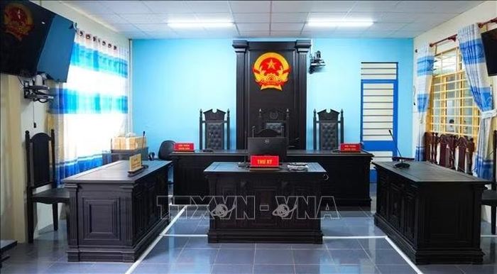Phòng xét xử của Tòa án nhân dân Khu vực 11, tỉnh Tây Ninh.