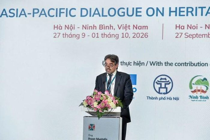 Chủ tịch Ủy ban Di sản Thế giới lần thứ 49 Ishan Mustafa Yurdakul phát biểu (Ảnh: MOFA).