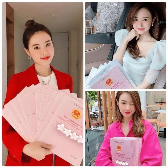 Midu đã quen thuộc với hình ảnh người đẹp đi "săn" đất, ký giấy tờ hoặc ôm sổ đỏ.
