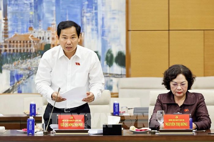 Phó Bí thư Đảng uỷ Quốc hội Lê Quang Mạnh phát biểu. Ảnh: Doãn Tấn - TTXVN
