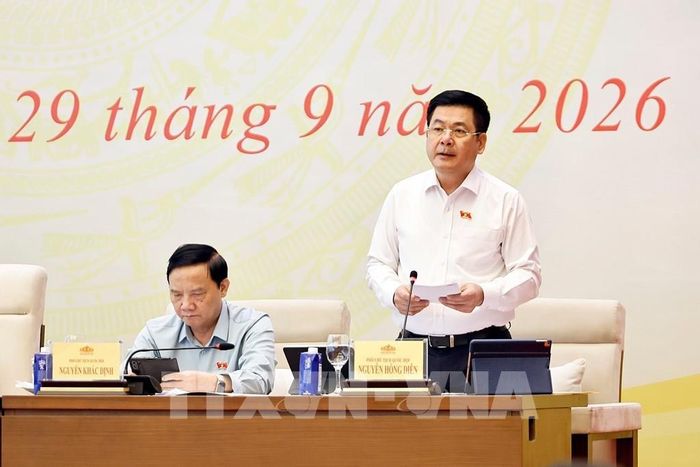 Phó Chủ tịch Quốc hội Nguyễn Hồng Diên phát biểu kết luận phiên họp. Ảnh: Doãn Tấn - TTXVN