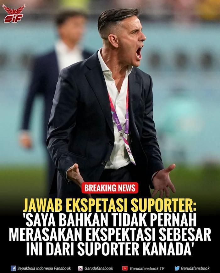 HLV John Herdman đã lên tiếng về những chỉ trích dành cho tuyển Indonesia, đồng thời thừa nhận áp lực từ người hâm mộ xứ vạn đảo đang rất lớn. Ảnh: Sepakbola Indonesia Fansbook III