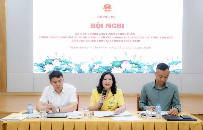 Hội nghị sơ kết 5 năm (2021 -2025) thực hiện Chiến lược quốc gia về bình đẳng giới giai đoạn 2021 - 2030. Ảnh: Bảo Quyên