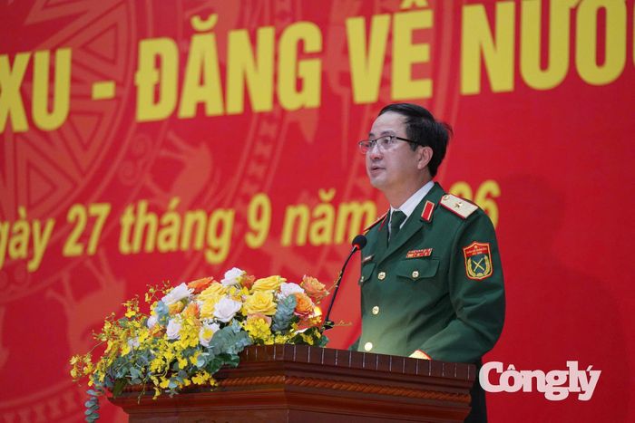 Thiếu tướng Phạm Mạnh Thắng - Cục trưởng Cục gìn giữ hòa bình Việt Nam phát biểu.