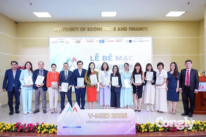 Khép lại vòng chung kết Cuộc thi Hòa giải thương mại Việt Nam 2026. Ảnh: UEF.